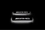 LED door sill plates for Mercedes E W213 2016+ stainless steel with AMG logo