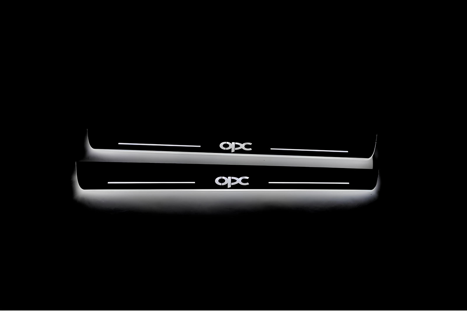 Opel Insignia I G09 2008+ stainless steel LED door sill plates with OPC logo