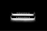 Volkswagen Touareg III 2018+ LED door sill plates stainless steel with Touareg logo