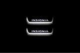 Vauxhall Insignia I 2008+ LED door sill plates in stainless steel with Insignia logo