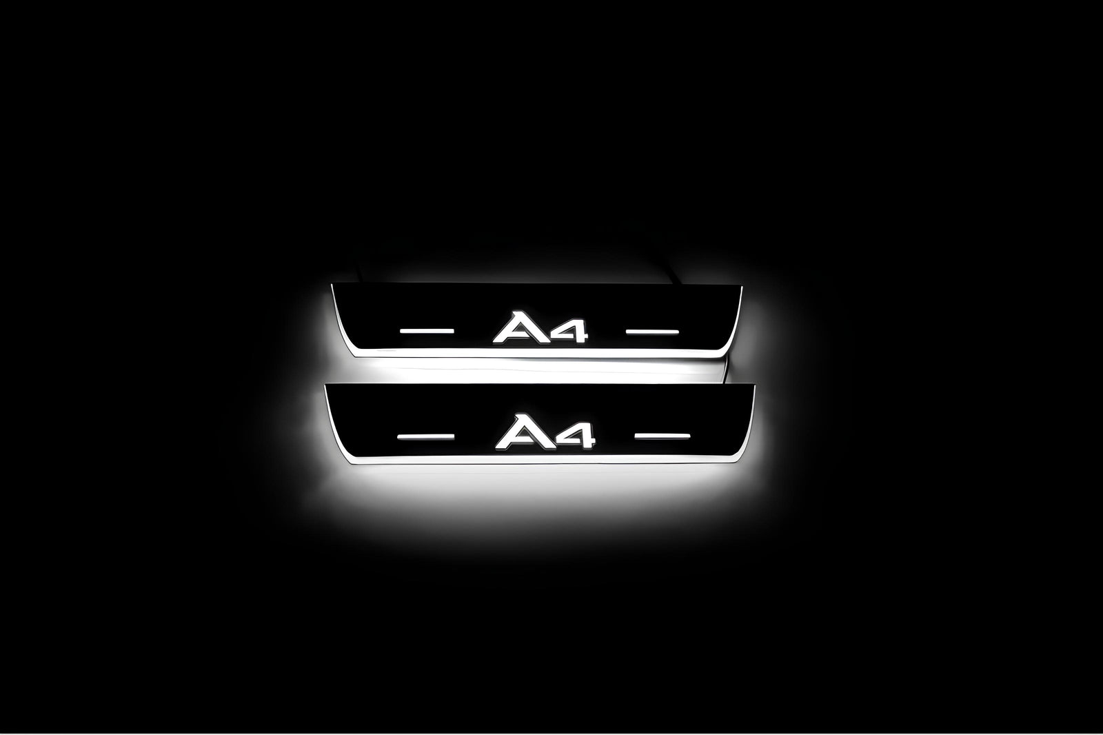 Audi A4 B8 2007+ entry guards in stainless steel with A4 logo