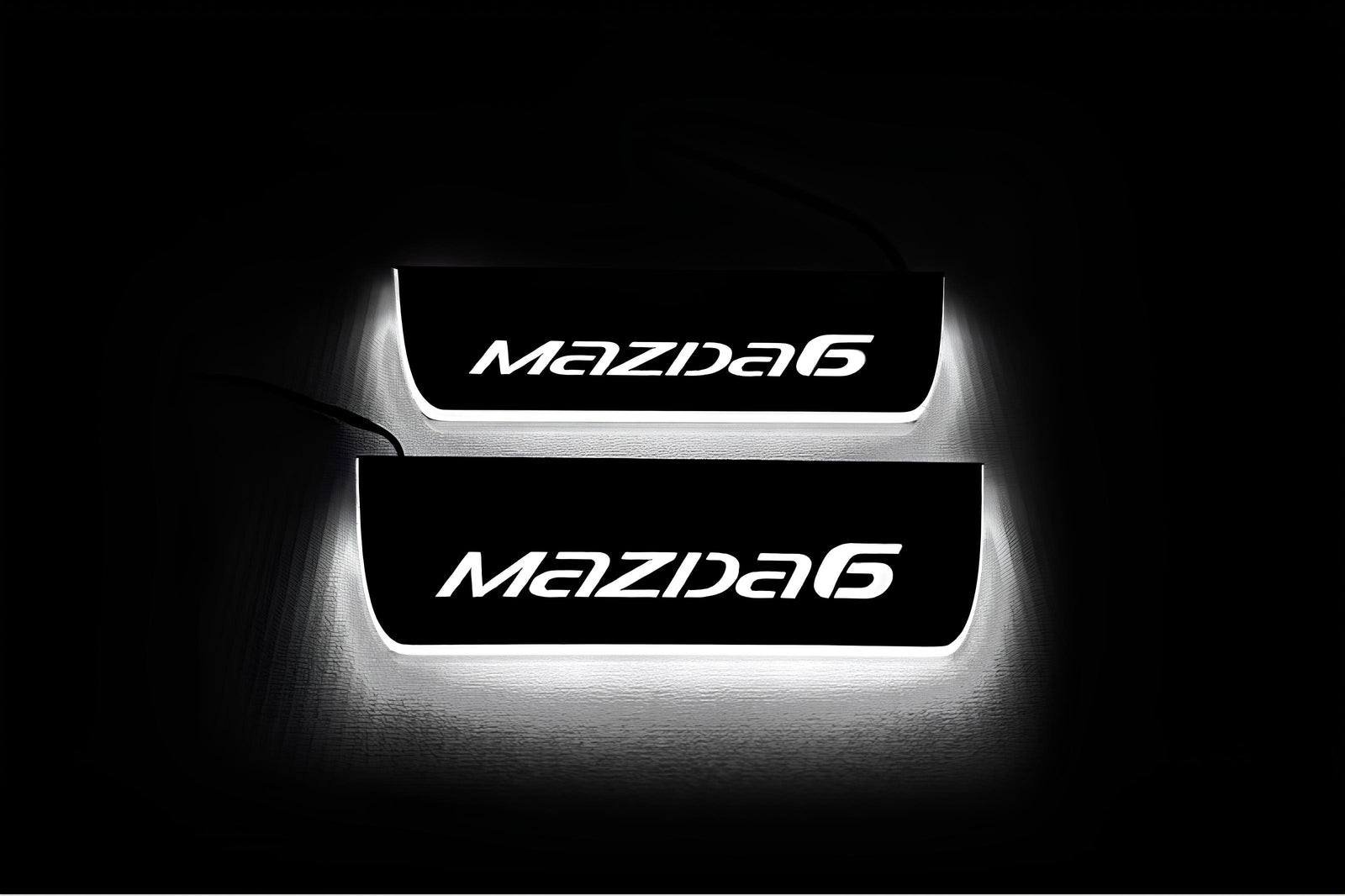 LED door sill plates Mazda 6 III 2012+ in stainless steel with Mazda 6 logo