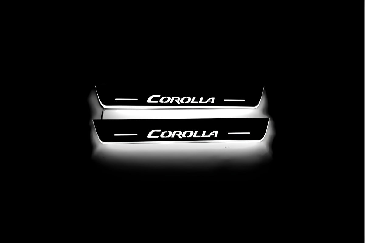 Toyota Corolla XI 2013+ LED door sill plates with Corolla logo
