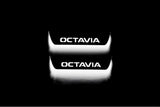 stainless steel door sill plates for Skoda Octavia III (A7) 2013+ with Octavia logo