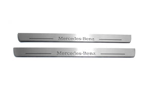 Mercedes CLA-Class II W118 2019+ LED Door Sills Illuminated Scuff Mercedes-Benz Logo Stainless Steel Entry Guards Door Sills