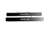 illuminated door sill protectors Nissan Rogue II T32 2014+ stainless steel with Rogue logo