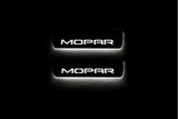 stainless steel LED door sill plates with Dodge Durango III 2011+ with MOPAR logo