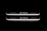 Skoda Octavia III (A7) 2013+ LED door sill plates stainless steel with Octavia logo
