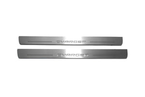 Illuminated LED Door Sill Tread Plates Dodge Charger 2011-2023 With CHARGER Logo Dodge Led Door Sills opdesign
