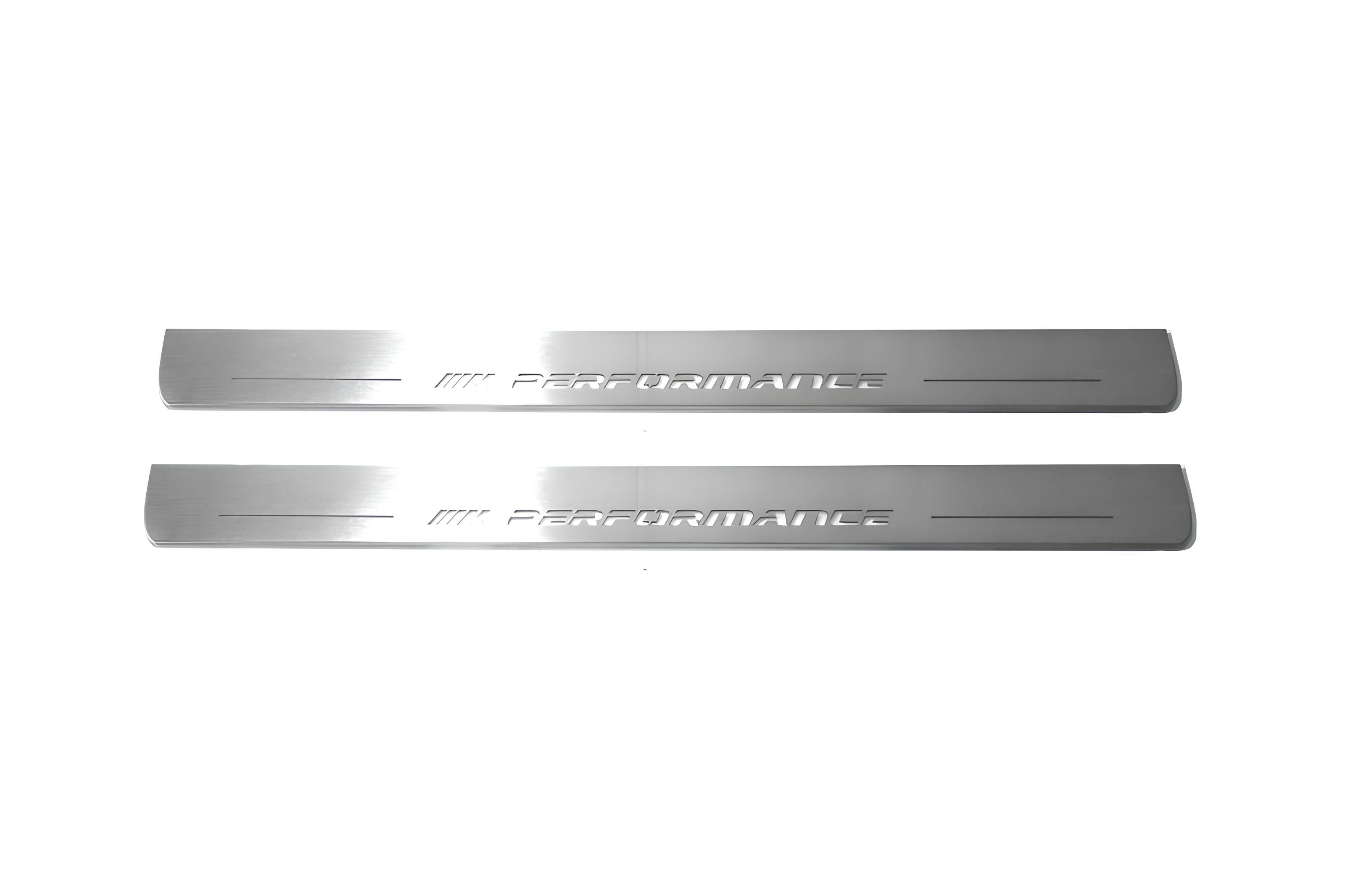 Illuminated LED Door Sill Tread Plates BMW 5 F10 2009-2017 With M Perfomance Logo BMW Led Door Sills decoinfabric