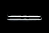 Fiat 500 2007+ stainless steel LED door sill plates with 500 logo