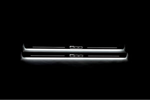 Illuminated LED Door Sill Tread Plates Fiat 500 2007+ With 500 Logo Fiat Led Door Sills opdesign