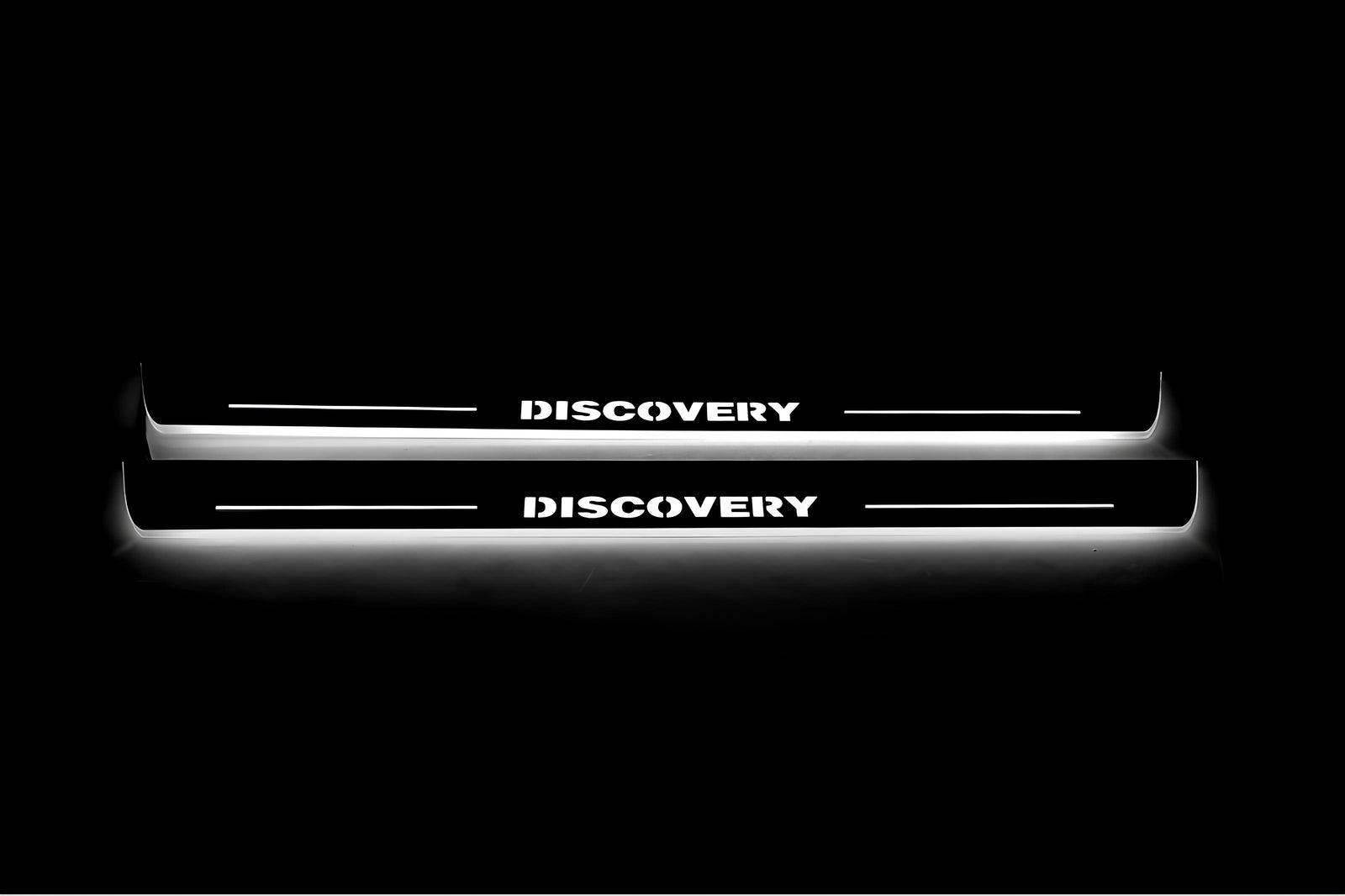 stainless steel LED door sill plates with Land Rover Discovery III 2004+ with Discovery logo