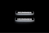 Hummer H2 2002+ LED door sill plates stainless steel with Hummer logo