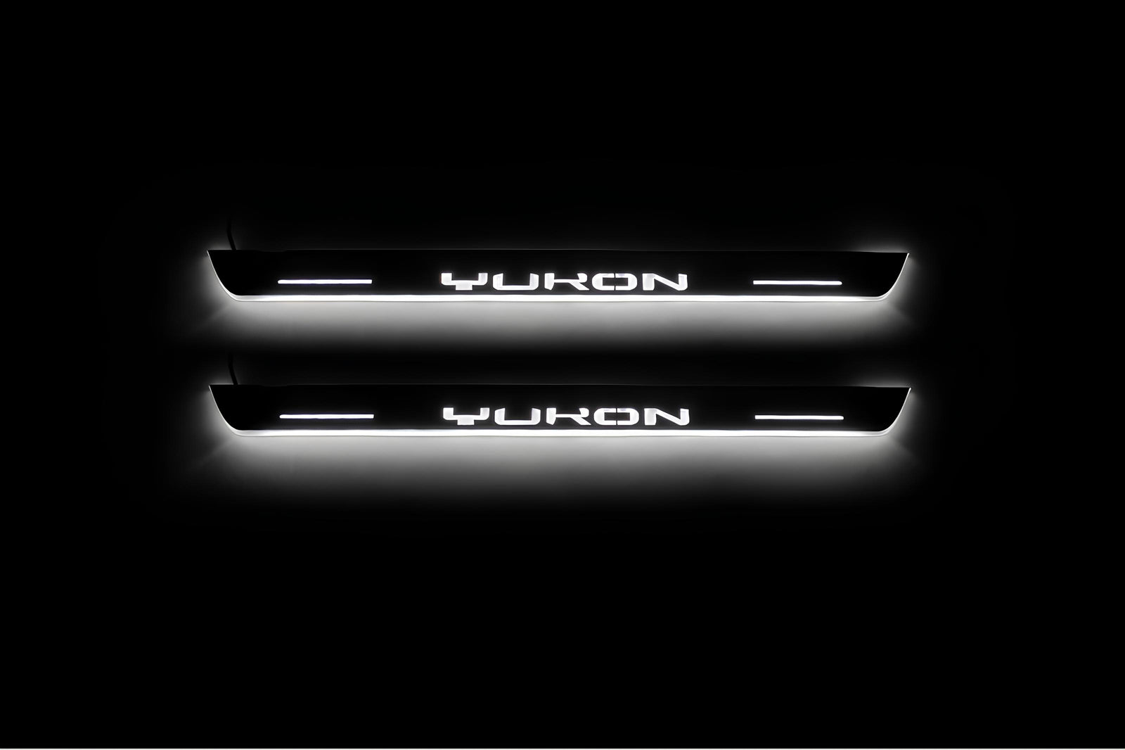 LED door sill plates for GMC Yukon V 2020+ with Yukon logo