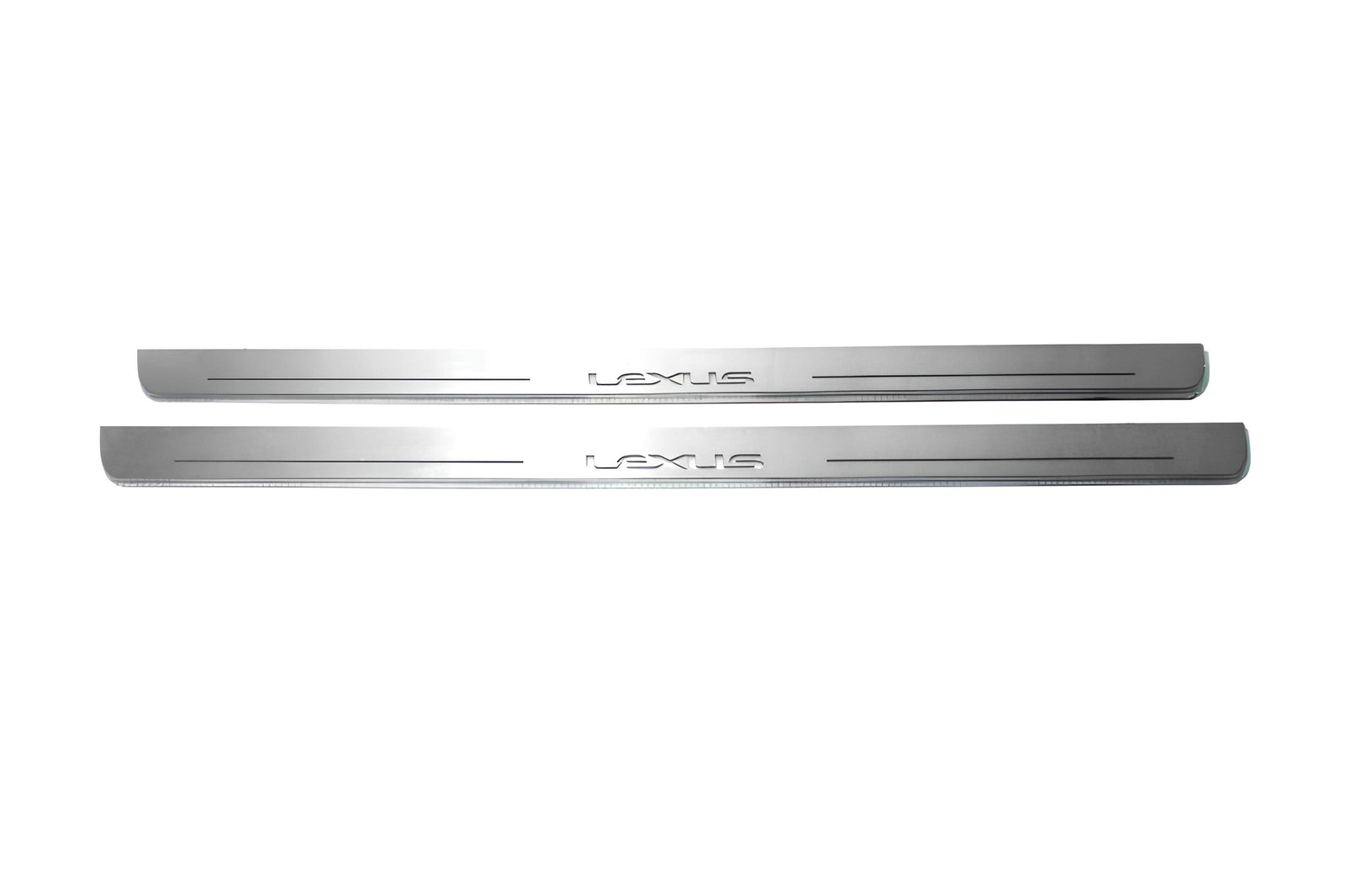 LED door sill plates Lexus GX I 2002+ in stainless steel with Lexus logo