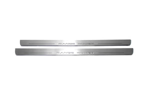 Illuminated LED Door Sill Tread Plates Range Rover Sport I 2005-2013 With Range Rover Logo Range Rover Led Door Sills opdesign
