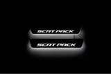 Dodge Charger LD 2023+ LED door sill plates stainless steel with Scat Pack logo