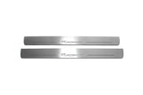 Hyundai Tucson II 2015+ LED door sill plates in stainless steel with Tucson logo