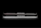 Toyota Avensis III 2009+ door sill plates in stainless steel with Avensis logo