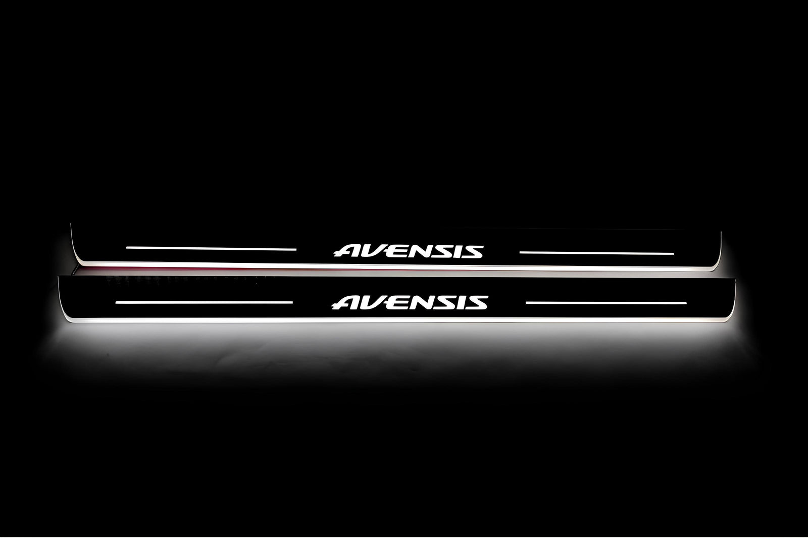 Toyota Avensis III 2009+ door sill plates in stainless steel with Avensis logo