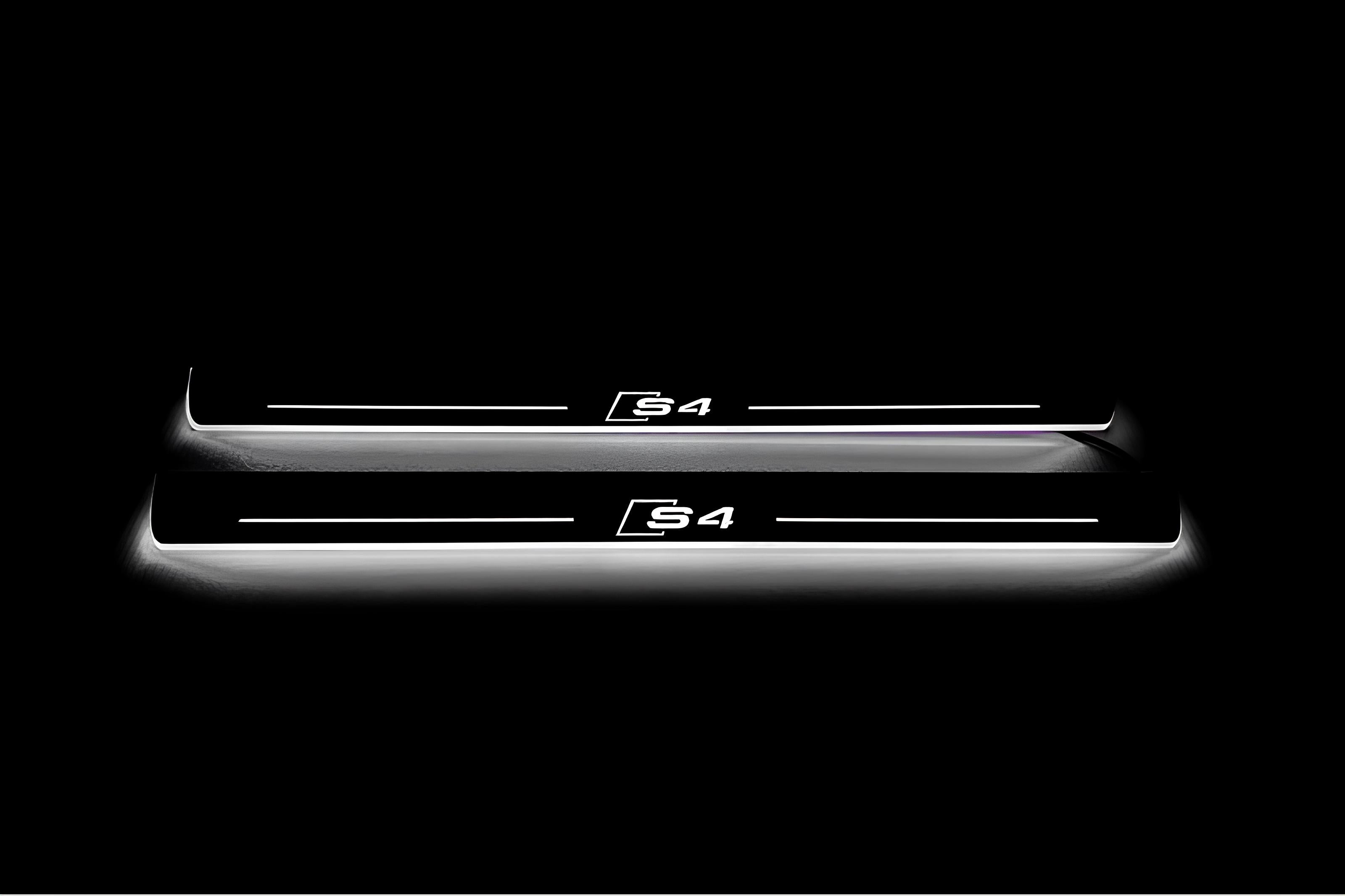 Illuminated LED Door Sill Tread Plates Audi A4 B8 2007-2016 With S4 Logo Audi Led Door Sills decoinfabric