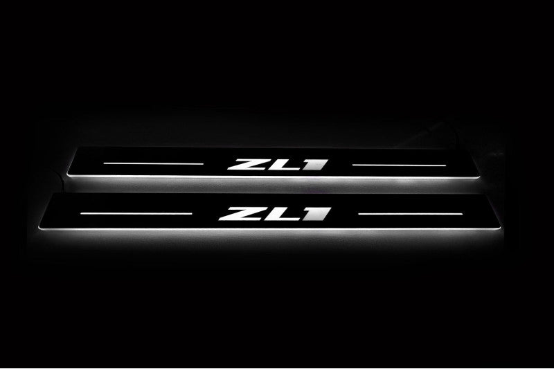 Chevrolet Camaro VI Stainless Steel LED Door Sills – ZL1 Logo