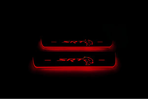 Illuminated LED Door Sill Tread Plates Chrysler 300C II 2011-2023 With SRT HELLCAT Logo Chrysler Led Door Sills decoinfabric