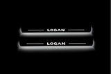 LED door sill plates for Dacia Logan II 2013+ with Logan logo