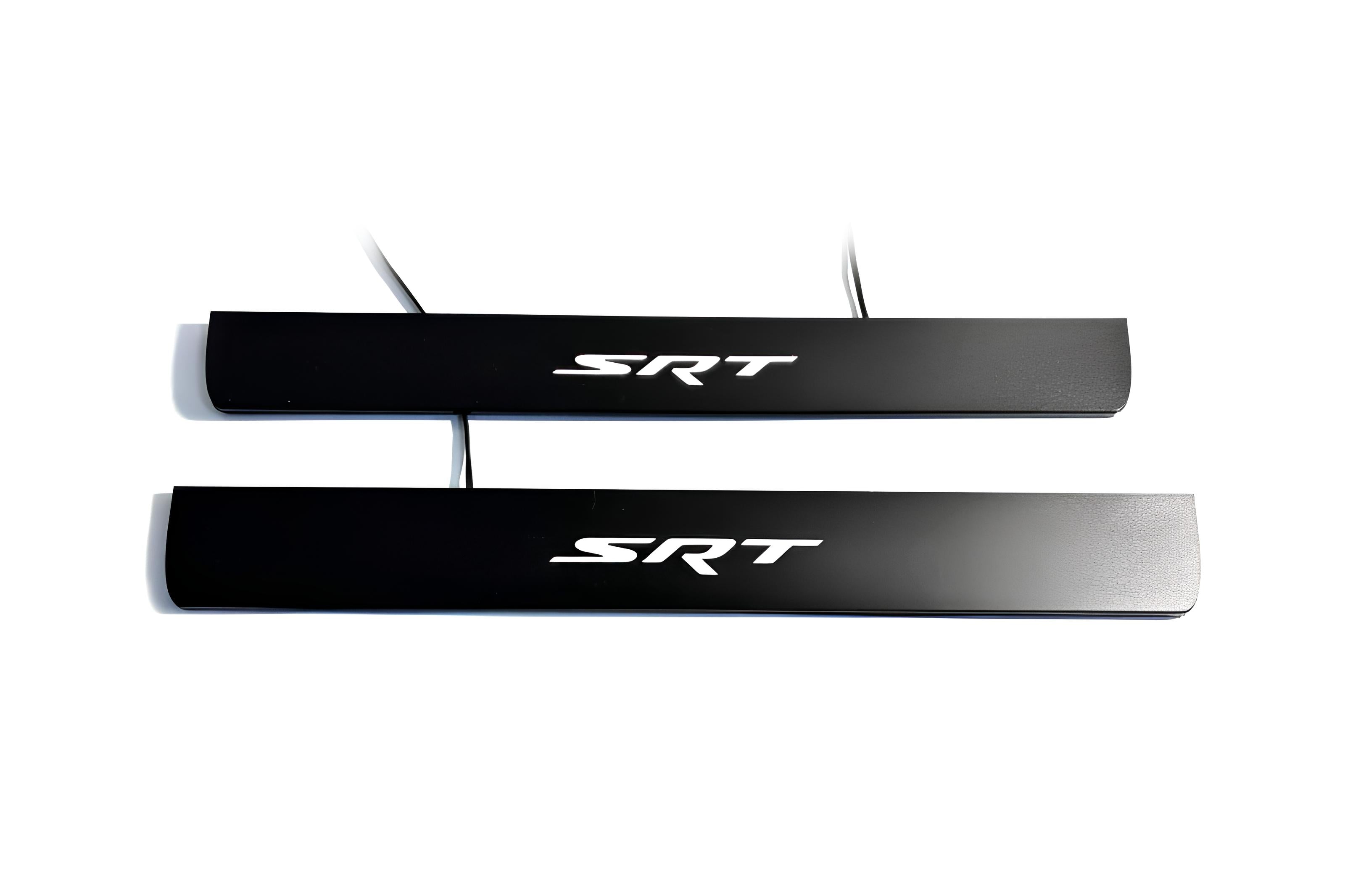 Dodge Durango III 2011+ Illuminated Matte Sill Plates with logo SRT Dodge Led Door Sills PRO opdesign