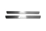 Chevrolet Cruze I 2008+ LED door sill plates in stainless steel with Cruze logo