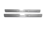 stainless steel LED door sill plates with Mercedes E W211 2002+ with AMG logo