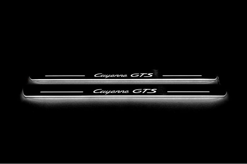 Porsche Cayenne Coupe E3 Stainless LED Door Sills – Cayenne GTS Logo