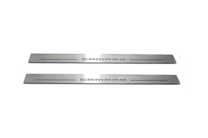 Illuminated LED Door Sill Tread Plates Chevrolet Camaro VI 2016-2024 With Camaro Logo Chevrolet Led Door Sills opdesign