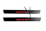 Mercedes GLA X156 2014+ door sill plates in stainless steel with AMG logo