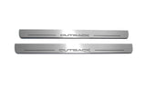 stainless steel LED door sill plates for Subaru Outback IV 2009+ with Outback logo