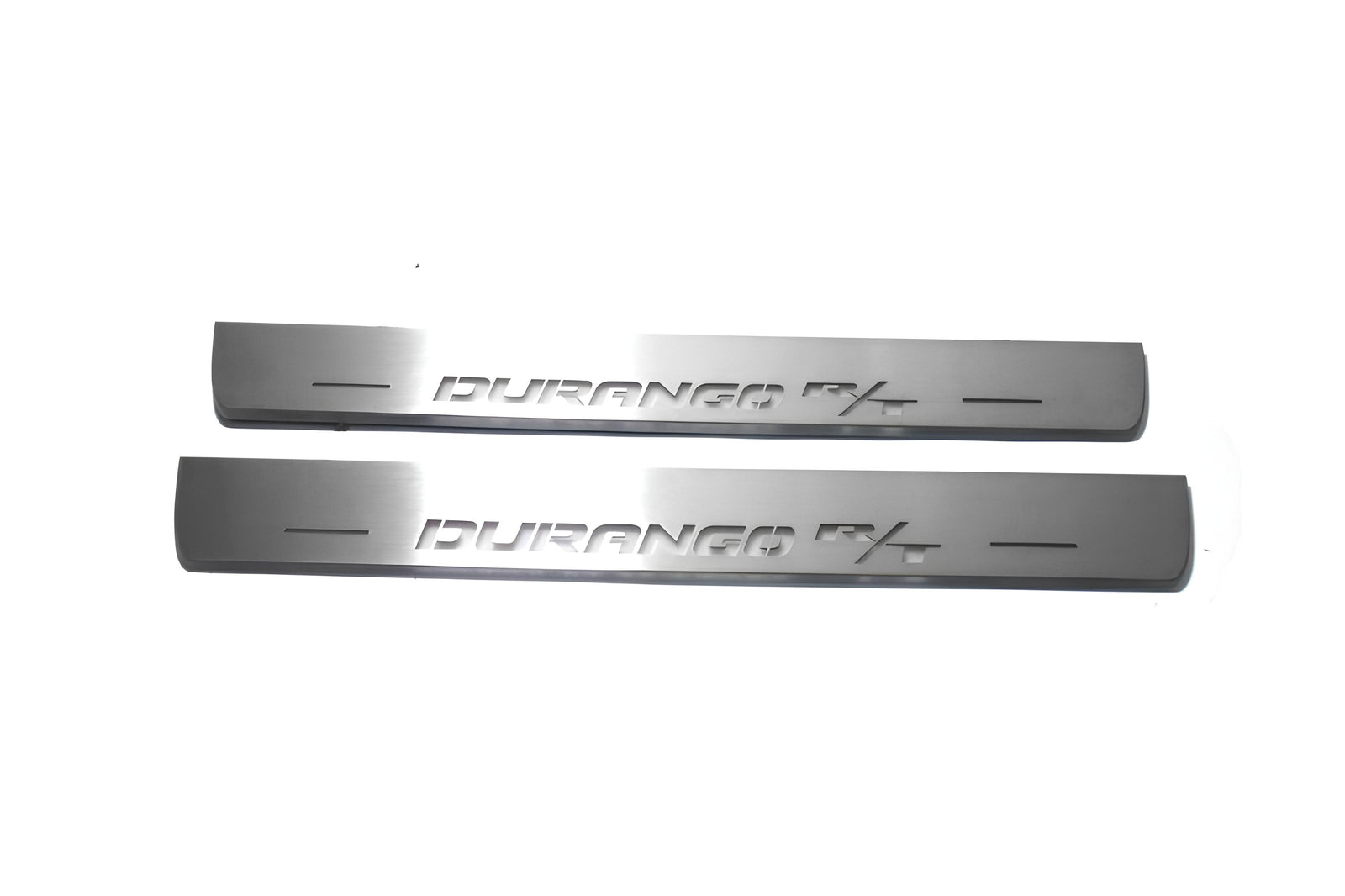 Dodge Durango III 2011+ illuminated entry guards in stainless steel with Durango R/T logo