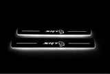Dodge Durango III 2011+ stainless steel LED door sill plates with SRT Hellcat logo