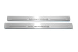 Ford Mustang VI S550 2015+ stainless steel LED door sill plates with Mustang logo