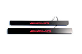 illuminated door sill protectors Mercedes GLS I X166 2015+ stainless steel with AMG logo