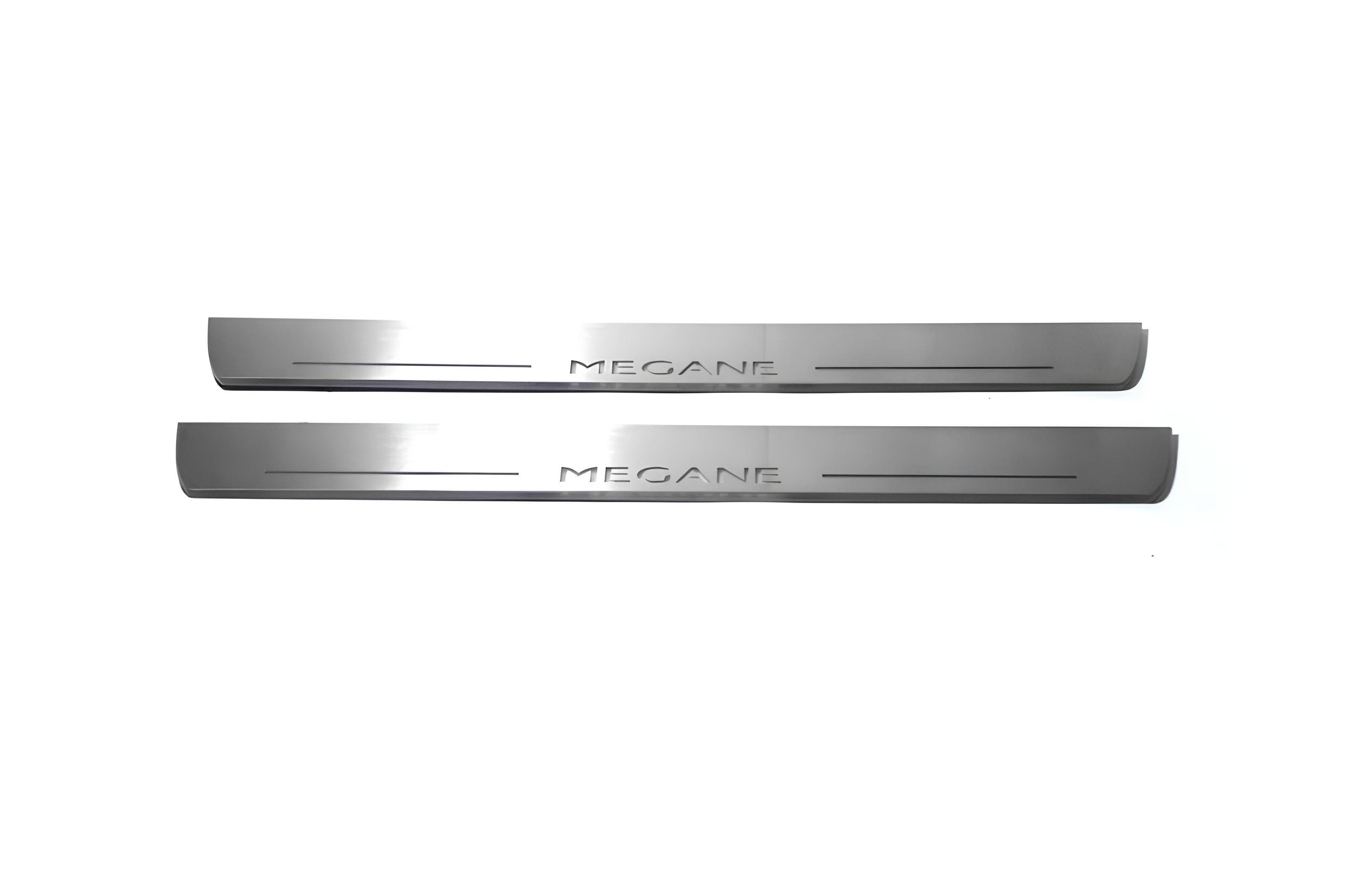 Illuminated LED Door Sill Tread Plates Renault Megane III 2009-2015 With Megane Logo Renault Led Door Sills opdesign