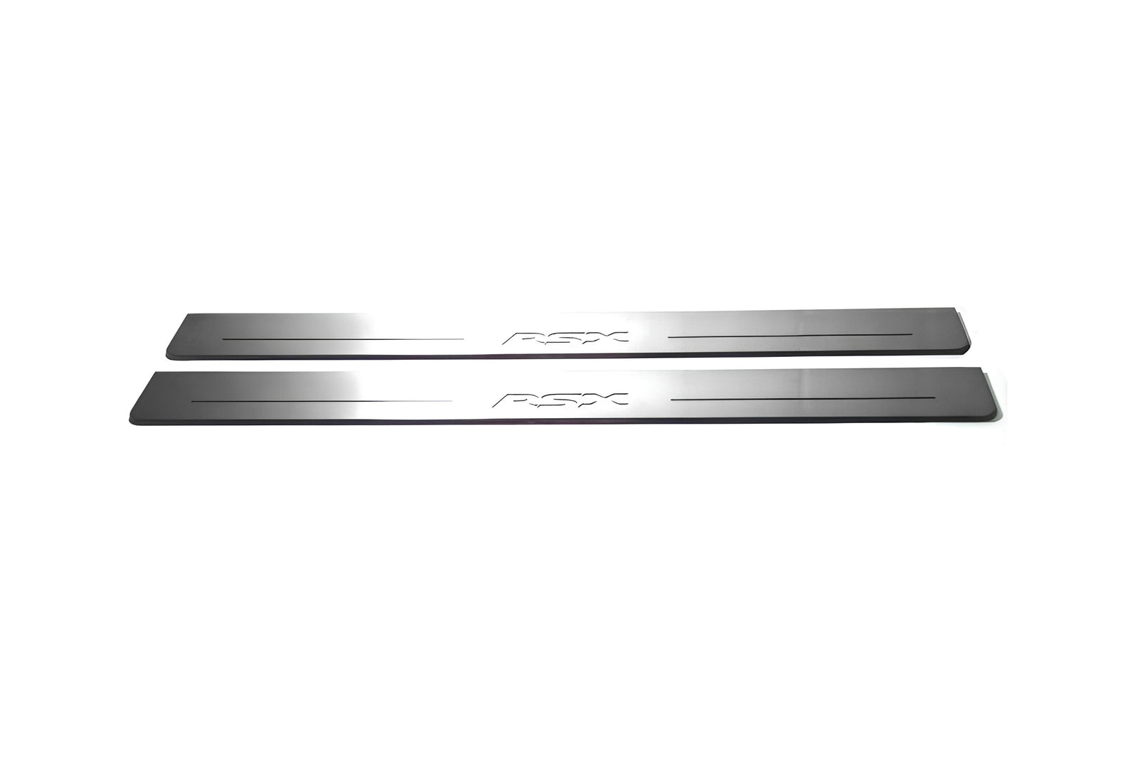 Acura RSX 2002+ LED door sill plates in stainless steel with RSX logo