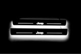LED door sill plates Jeep Grand Cherokee IV WK2 2010+ stainless steel with Jeep logo