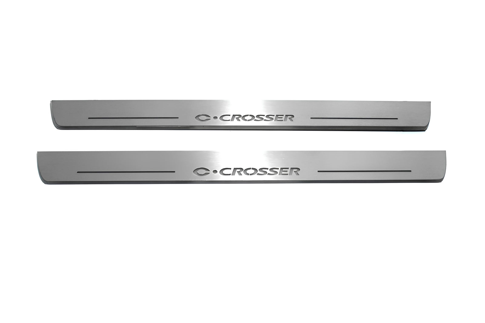 Citroen C-Crosser 2007+ stainless steel illuminated entry guards with C-Crosser logo