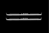 stainless steel LED door sill plates for Seat Leon III 2013+ with Leon logo