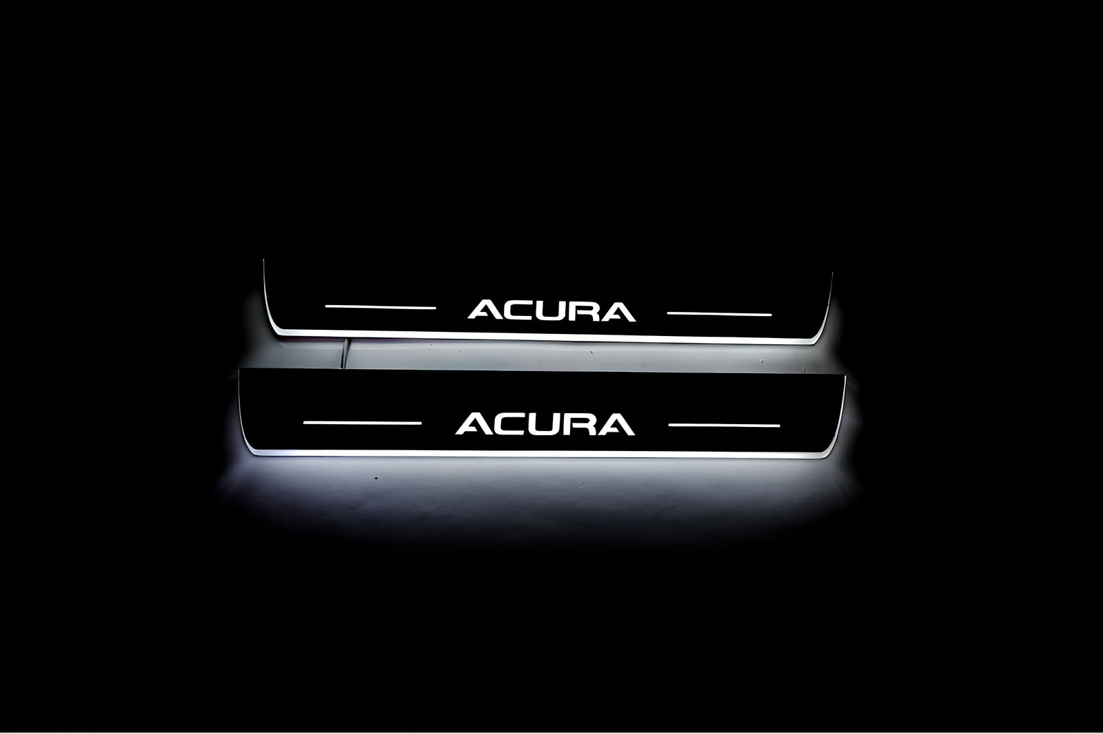Acura TLX II 2020+ LED door sill plates in stainless steel with Acura logo