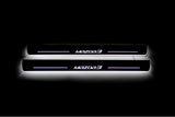 Mazda 3 III 2013+ entry guards in stainless steel with Mazda 3 logo
