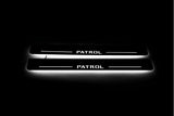 Nissan Patrol Y62 2010+ LED door sill plates with Patrol logo