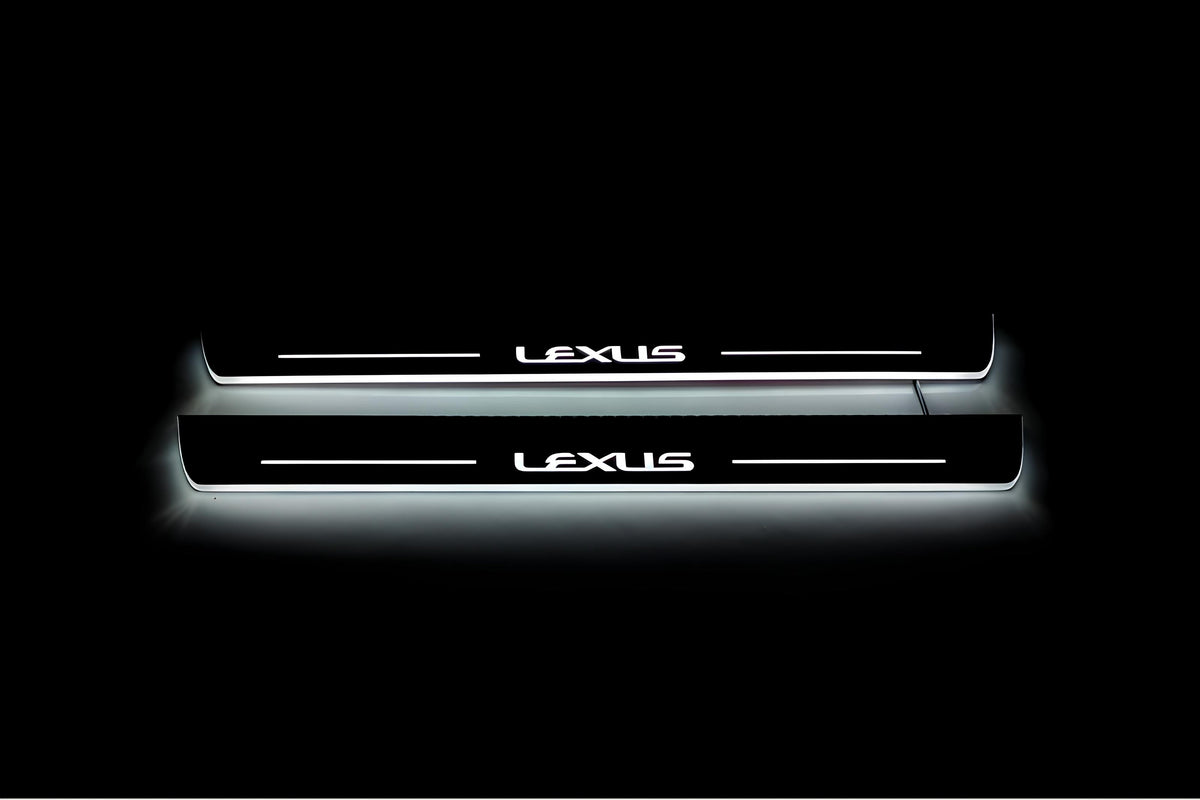 LED door sill plates Lexus NX I 2014+ stainless steel with Lexus logo