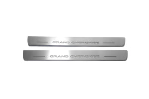 Illuminated LED Door Sill Tread Plates Jeep Grand Cherokee IV 2010-2021 With Grand Cherokee Logo Jeep Led Door Sills opdesign